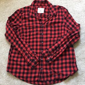 Sonoma Plaid Flannel Button Up Shirt